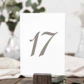 Minimalistische graue Tischnummer 17