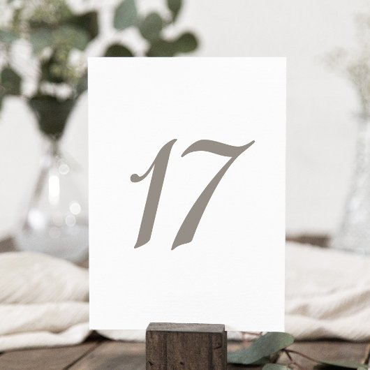 Minimalistische graue Tischnummer 17