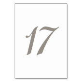 Minimalistische graue Tischnummer 17 (Vorderseite)