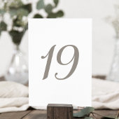 Minimalistische graue Tischnummer 19
