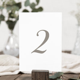 Minimalistische graue Tischnummer 2