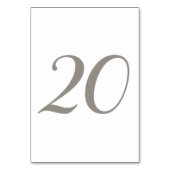 Minimalistische graue Tischnummer 20 (Vorderseite)