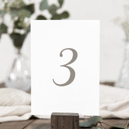 Minimalistische graue Tischnummer 3