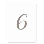 Minimalistische graue Tischnummer 6 (Vorderseite)