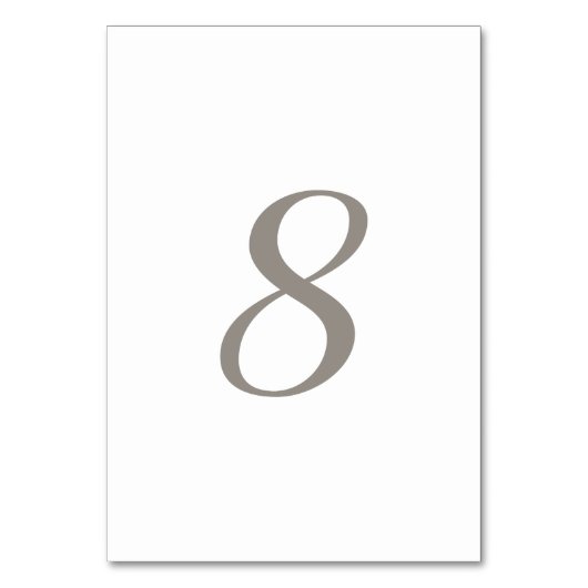 Minimalistische graue Tischnummer 8 (Vorderseite)