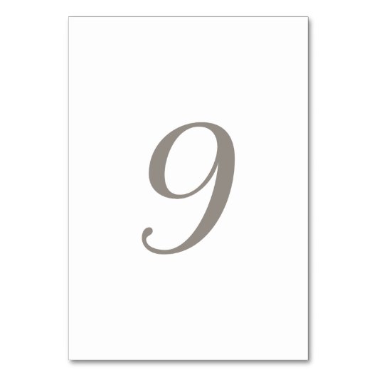 Minimalistische graue Tischnummer 9 (Vorderseite)