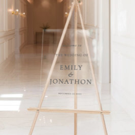 Minimalistische graue Typografie Willkommen bei Ho Acrylschild