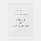 Minimalistische graue Typografie Willkommen bei Ho Acrylschild (Vorderseite)