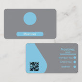 Minimalistische Graue und blaue Visitenkarte (Vorne/Hinten)