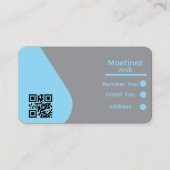 Minimalistische Graue und blaue Visitenkarte (Rückseite)