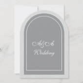 Minimalistische graue und hellgraue Bogenhochzeit Einladung (Vorderseite)