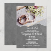 Minimalistische Graue Verlobung Einladung (Vorne/Hinten)