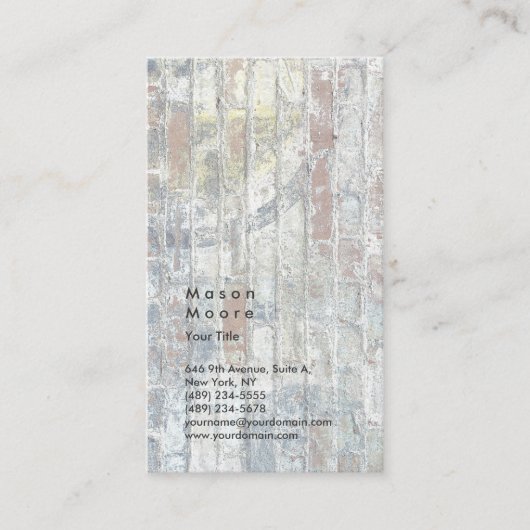 Minimalistische Graumauer Schlicht Moderne Berufli Visitenkarte (Vorderseite)