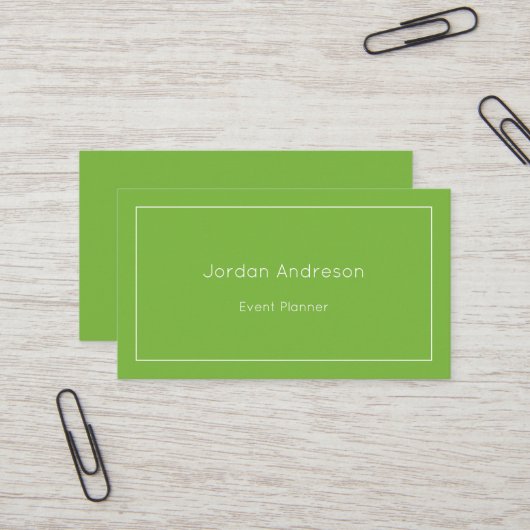 Minimalistische Green Business Card Visitenkarte (Vorderseite/Rückseite Beispiel)