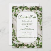 Minimalistische Green Foliage Save the Date Einladung (Vorderseite)