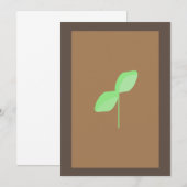 Minimalistische Green Leaf Brown Grußkarte (Vorne/Hinten)