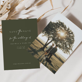 Minimalistische Green Script Foto Save the Date Ca
