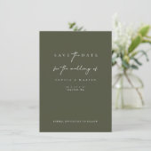 Minimalistische Green Script Foto Save the Date Ca (Stehend Vorderseite)