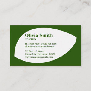 Minimalistische Green Zuhause Care Business Card Treuekarte