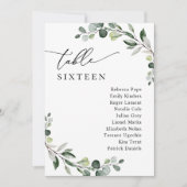 Minimalistische Greenery Wedding Seating Chart Car Einladung (Vorderseite)