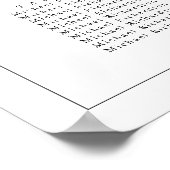 Minimalistische Grenz-Hochzeit 20 Tischkarten Poster (Ecke)