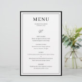 Minimalistische Grenz-Leaf-Hochzeitkarte (Stehend Vorderseite)