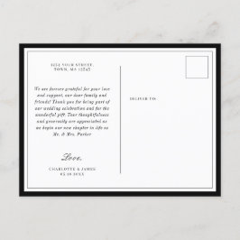 Minimalistische Grenze Foliage Leaf danke Postkart Einladungspostkarte