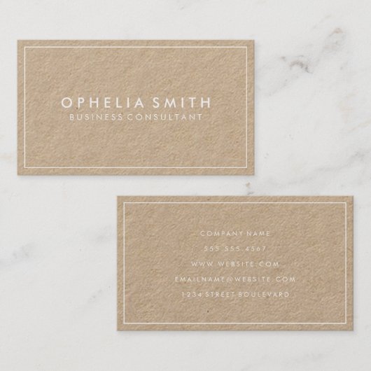 Minimalistische Grenze Visitenkarte (Vorne/Hinten)