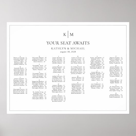 Minimalistische Grenzhochzeit Poster (Vorne)