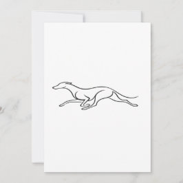 Minimalistische Greyhound-Einzelstrich-Kunst Flach Dankeskarte