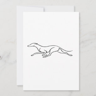 Minimalistische Greyhound-Einzelstrich-Kunst Flach Dankeskarte