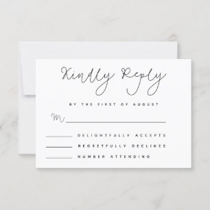 Minimalistische Grille Handgeschriebene RSVP-Karte RSVP Karte