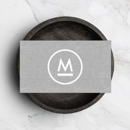 Minimalistische große, moderne Monogram, graue Lin Visitenkarte