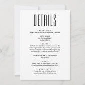 Minimalistische große Sans Serif Hochzeit Einladun Einladung (Rückseite)