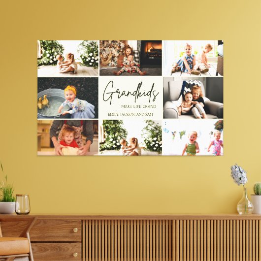 Minimalistische Großkinder machen Life Grand 8 Fot Leinwanddruck (Insitu (Wohnzimmer))