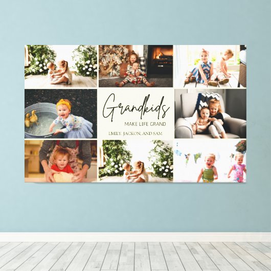 Minimalistische Großkinder machen Life Grand 8 Fot Leinwanddruck (Insitu (Holzboden))