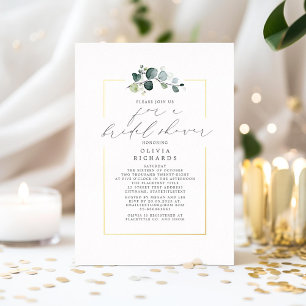 Minimalistische Grün Elegantes Skript Brautparty Folieneinladung