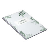Minimalistische grün-weiße Blätter Personalisiert Notizblock (Rechte Seite)