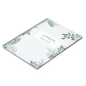 Minimalistische grün-weiße Blätter Personalisiert Notizblock (Linke Seite)