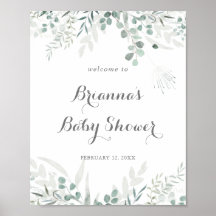 Minimalistische Grünanlage Eucalyptus Baby Dusche 