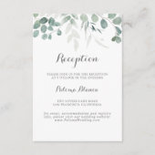 Minimalistische Grünanlage Eukalyptus Wedding Empf Begleitkarte (Vorderseite)