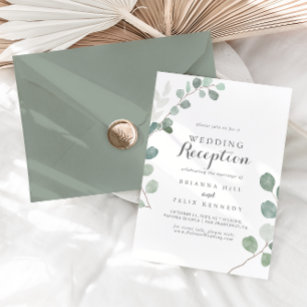 Minimalistische Grünanlage Eukalyptus Wedding Empf Einladung