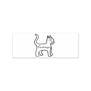 Minimalistische Grünaugenkatze Thunder_Cove Gummistempel