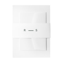 Minimalistische Grünbrauengroom-Monogramm-Hochzeit Einladungsbanderole