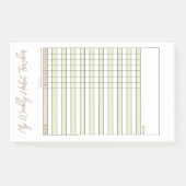 Minimalistische Grünbraun-Weekly-Habit-Tracker Post-it Klebezettel (Vorderseite)