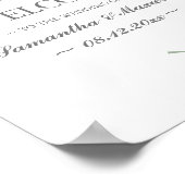 Minimalistische grüne Blätter Hochzeitsempfang Poster (Ecke)