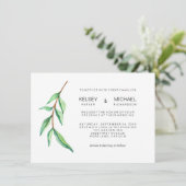 Minimalistische grüne Blätter Moderne Einladung zu (Stehend Vorderseite)