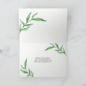 Minimalistische grüne Blätter | Vielen Dank Dankeskarte (Innenseite)