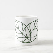 Minimalistische grüne Blattlinienkunst Kaffeetasse (Mittel)