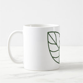 Minimalistische grüne Blattlinienkunst  Kaffeetasse